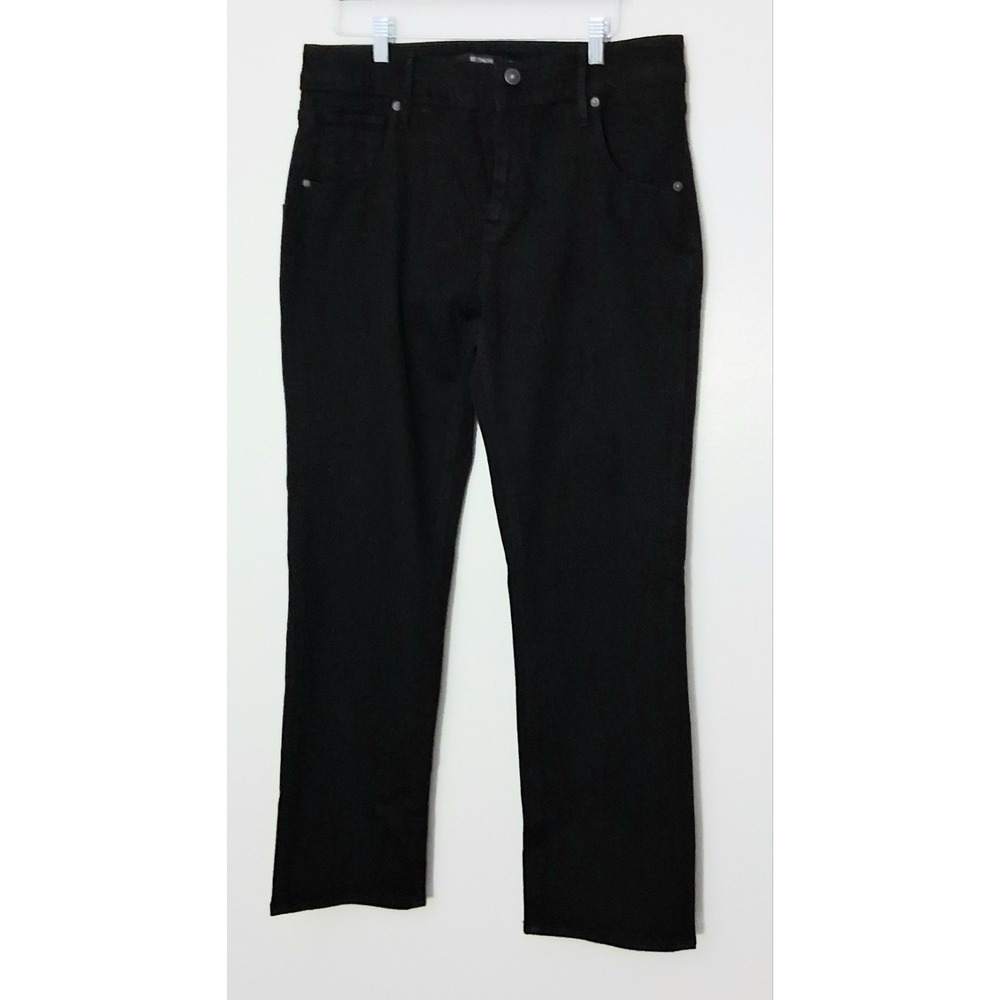 Hudson Jeans Women's Size 12 Black Straight Leg Button Flap Back Pockets NEW